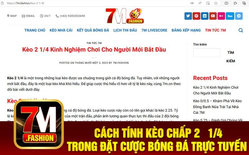 Cách tính kèo chấp 2 ¼ trong đặt cược bóng đá trực tuyến 
