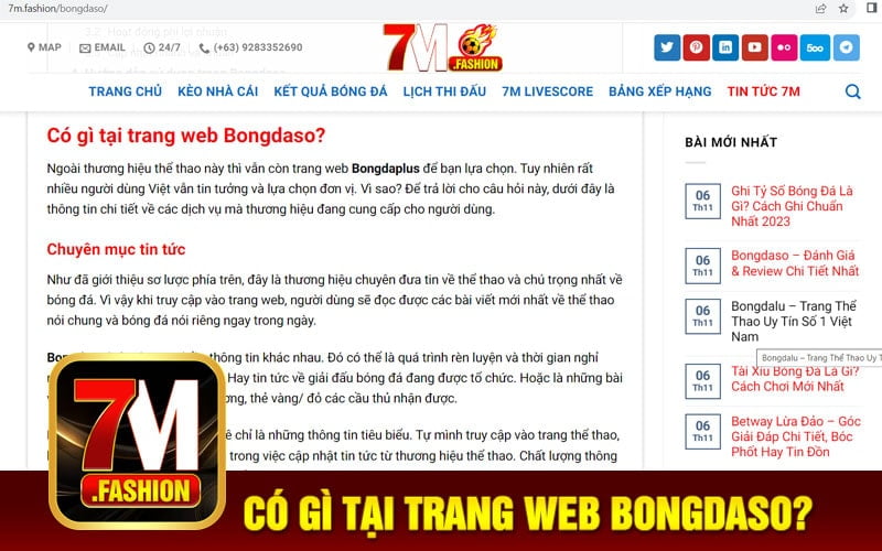 "Có gì tại trang web Bongdaso?
"