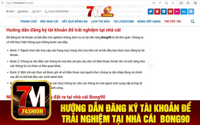 Hướng dẫn đăng ký tài khoản để trải nghiệm tại nhà cái  bong90
