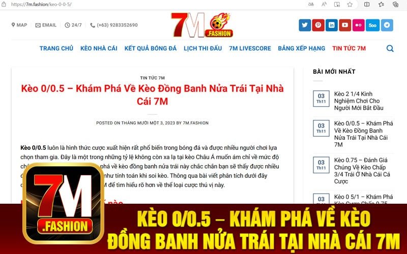 Kèo 0/0.5 – Khám Phá Về Kèo Đồng Banh Nửa Trái Tại Nhà Cái 7M