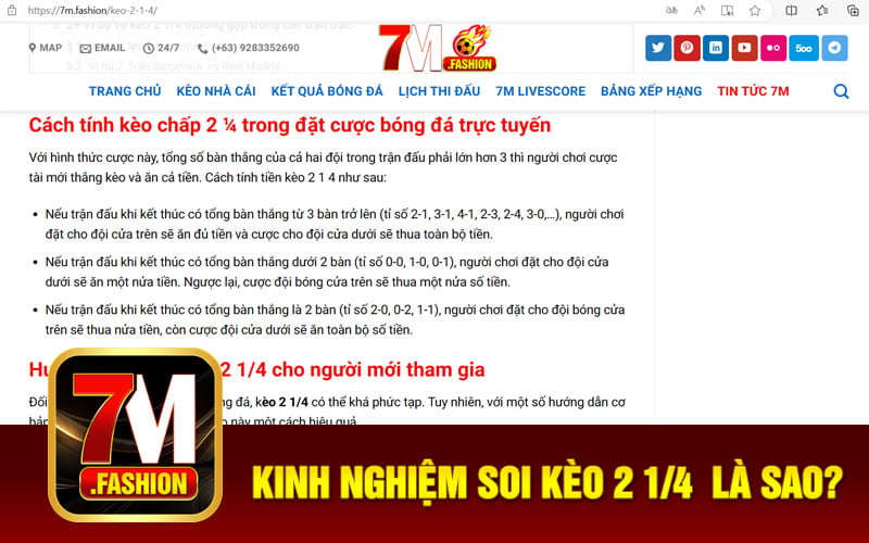 Kinh nghiệm soi kèo 2 ¼ là sao? 
