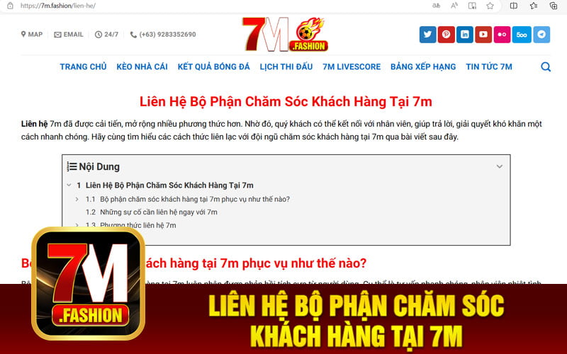 Liên Hệ Bộ Phận Chăm Sóc Khách Hàng Tại 7m