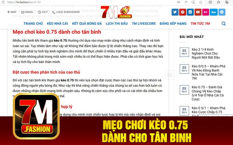 Mẹo chơi kèo 0.75 dành cho tân binh
