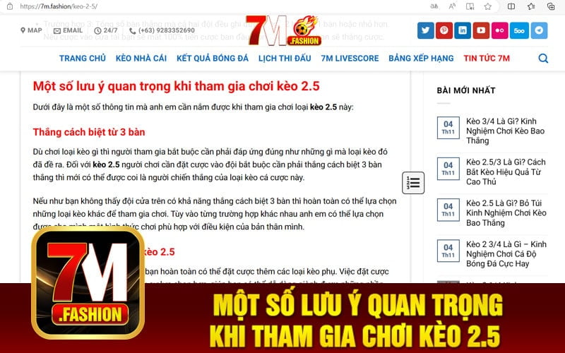 Một số lưu ý quan trọng khi tham gia chơi kèo 2.5 
