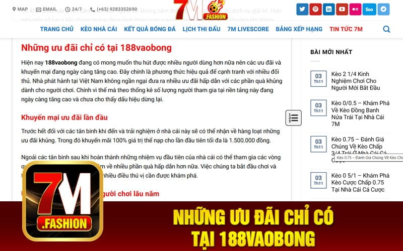 Những ưu đãi chỉ có tại 188vaobong
