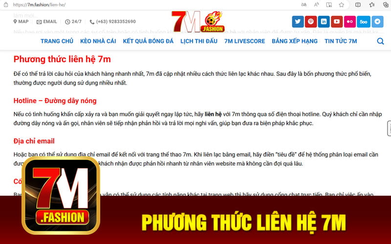 Phương thức liên hệ 7m
