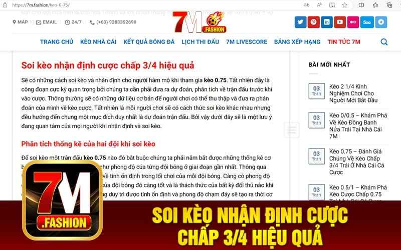 Soi kèo nhận định cược chấp 3/4 hiệu quả
