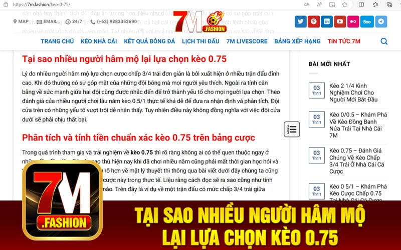 Tại sao nhiều người hâm mộ lại lựa chọn kèo 0.75
