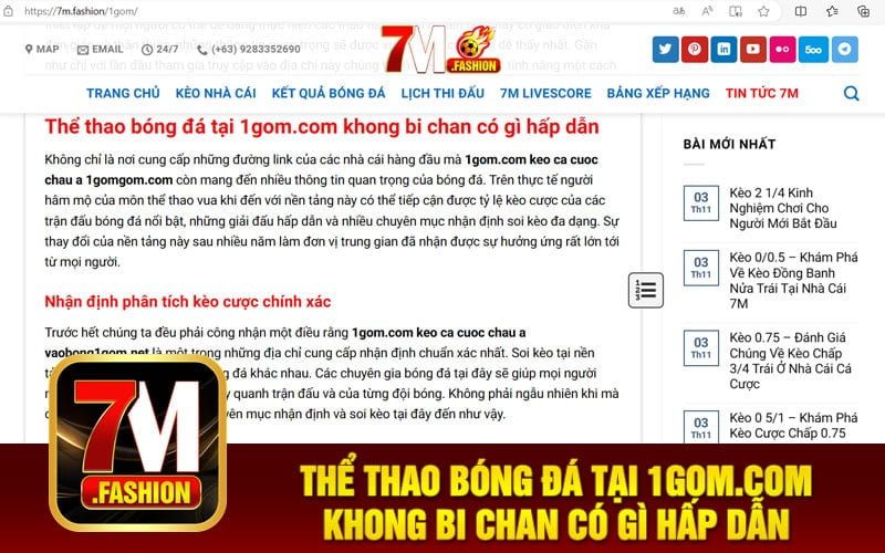 Thể thao bóng đá tại 1gom.com khong bi chan có gì hấp dẫn
