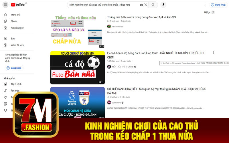 Kinh nghiệm chơi của cao thủ trong kèo chấp 1 thua nửa